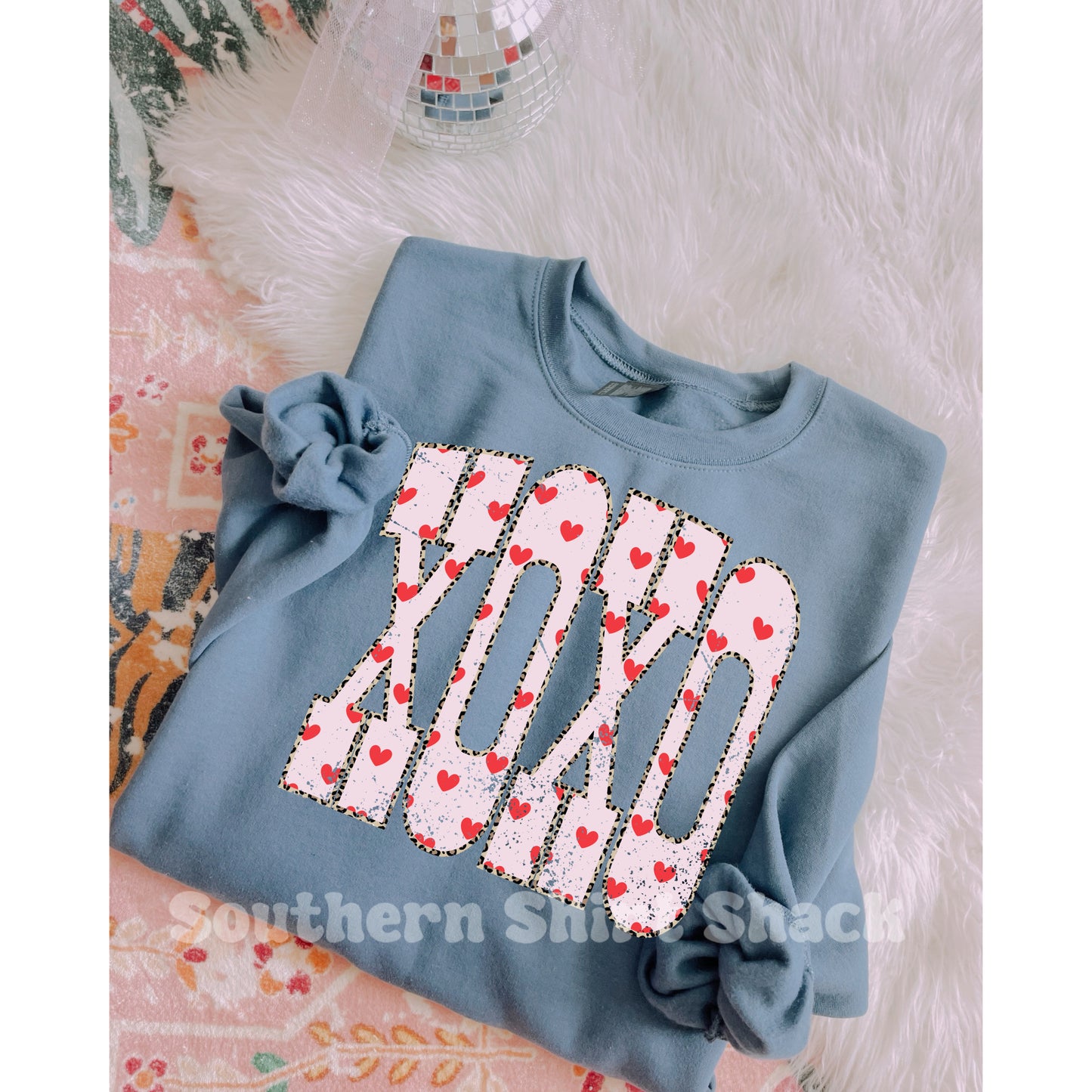 XOXO leopard & hearts Charcoal Sweatshirt