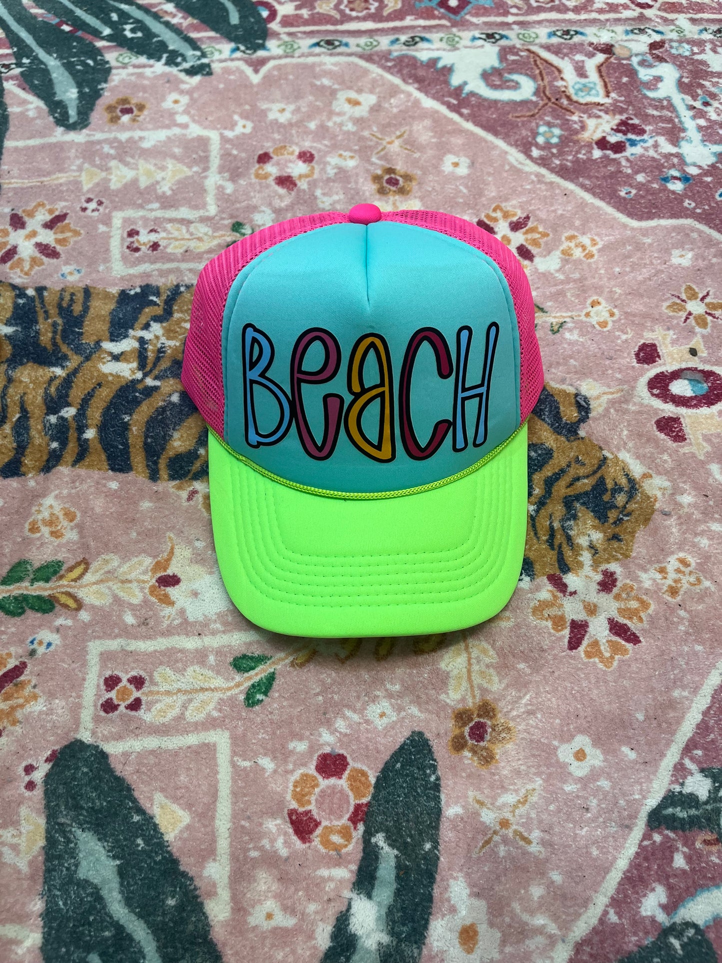 OOPSIE beach color block hat READY TO SHIP