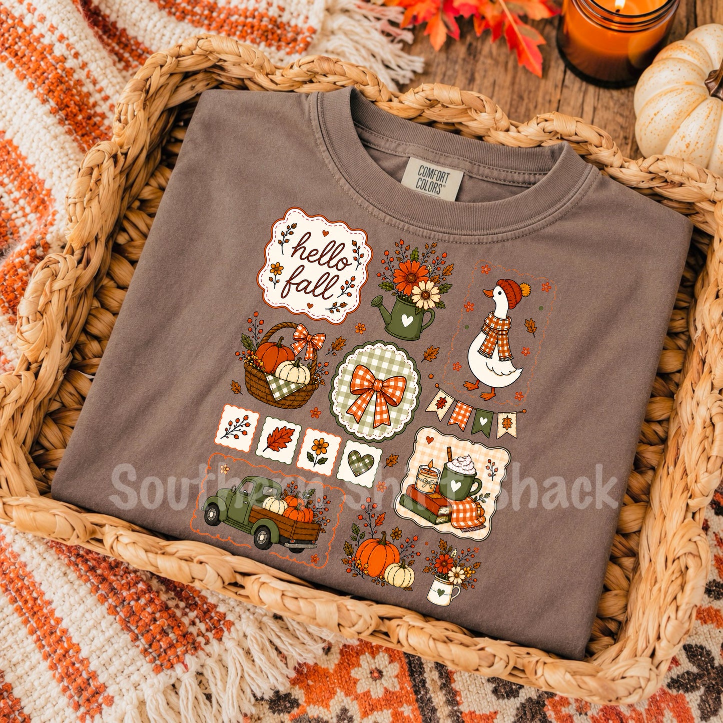 Granny Fall Collage Comfort Colors tee | Espresso