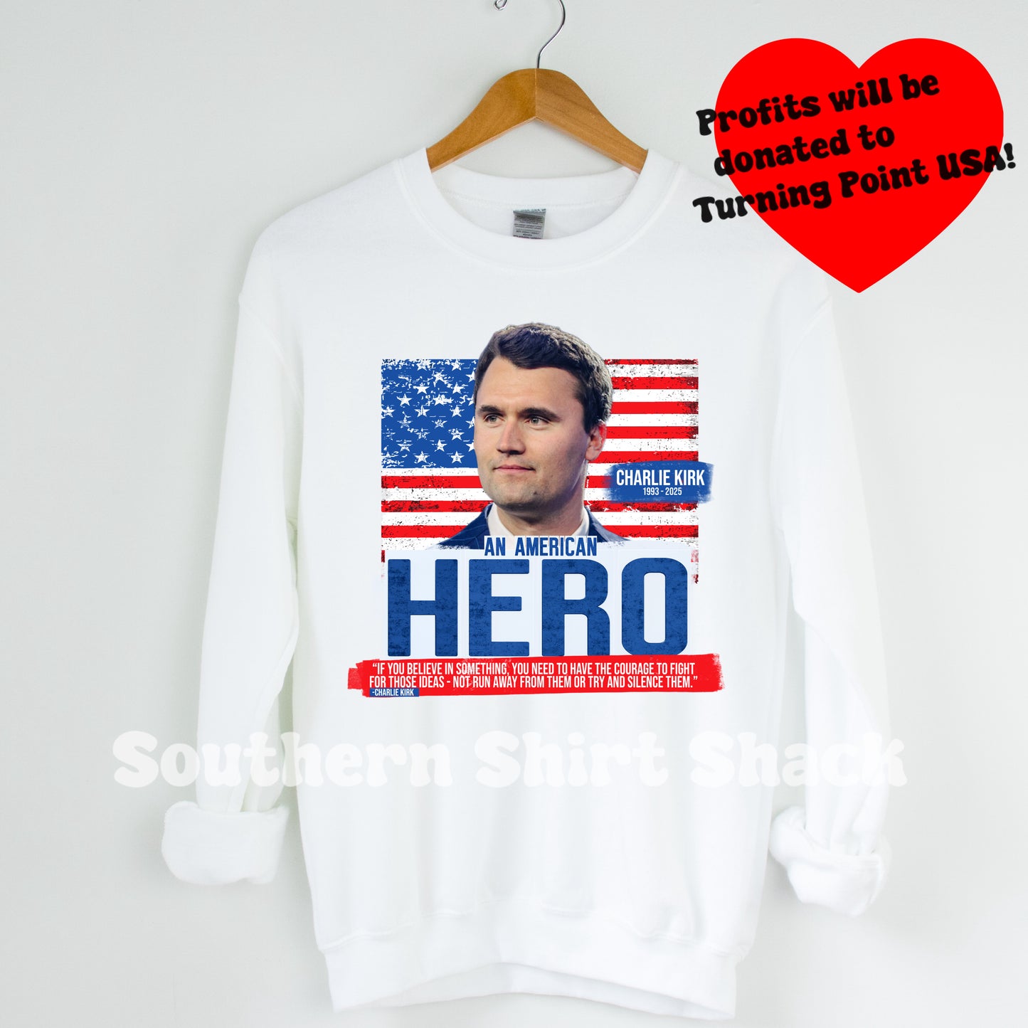 Charlie Kirk Sweatshirt | White