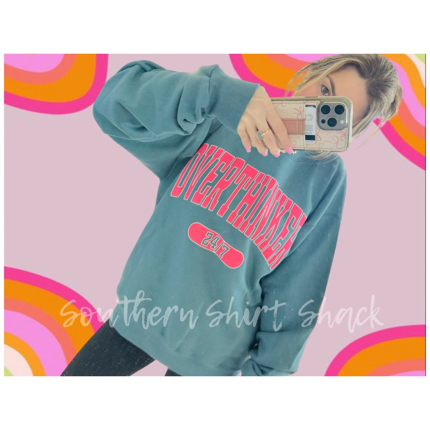 Overthinker 24/7 Cactus Green Sweatshirt