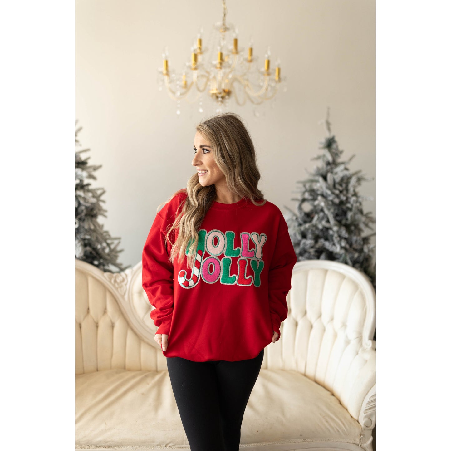 Holly Jolly Chenille Patch Sweatshirt