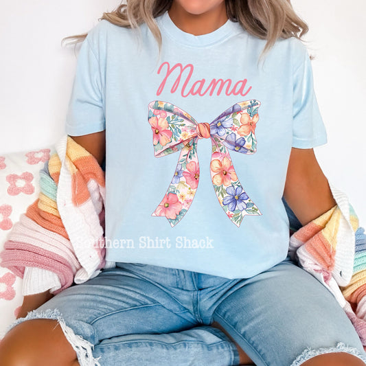 Shabby Chic Mama Bow | Comfort Colors Tee