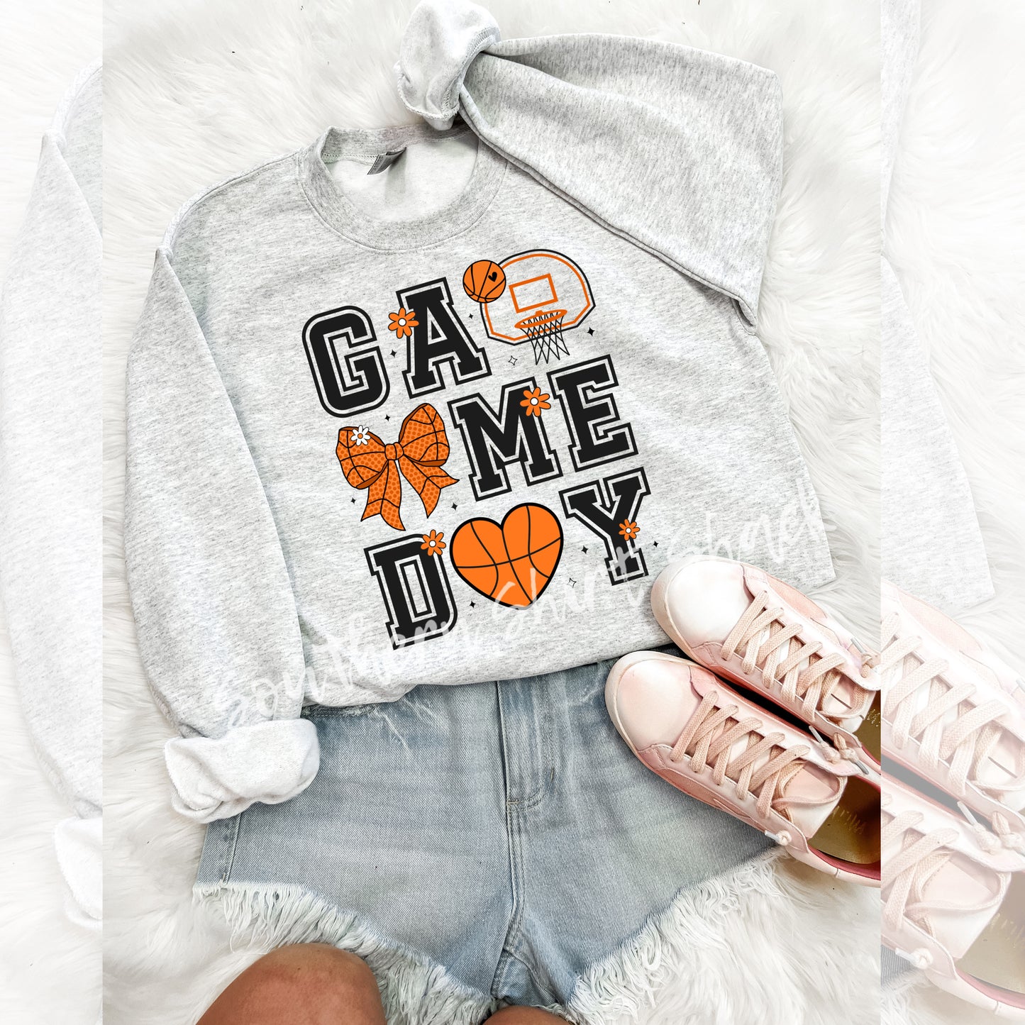 Basketball Game Day Sweatshirt | Ash Gray