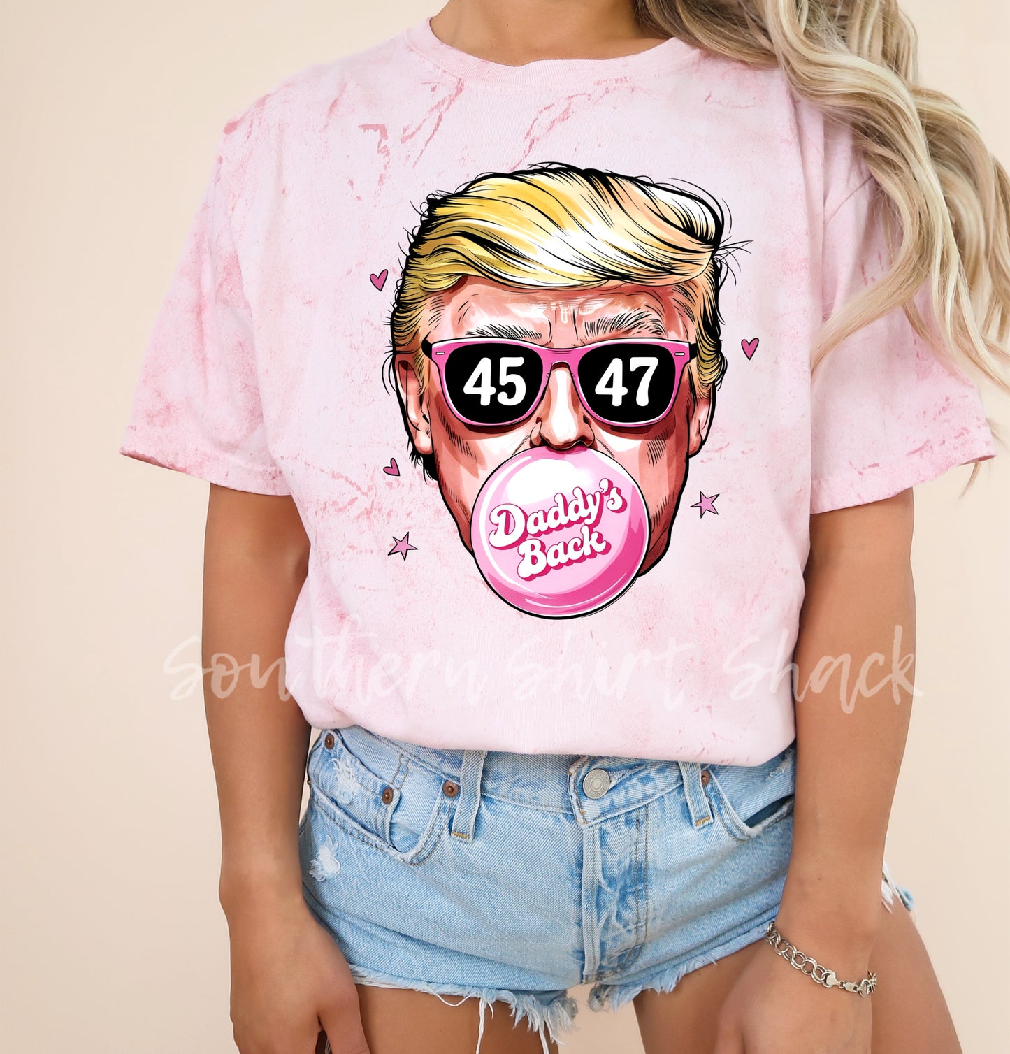 Trump Daddy’s Back | Pink Acid Wash CC tee