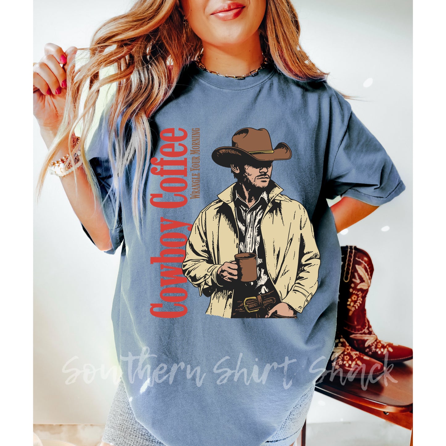 Cowboy Coffee | Blue Jean CC tee