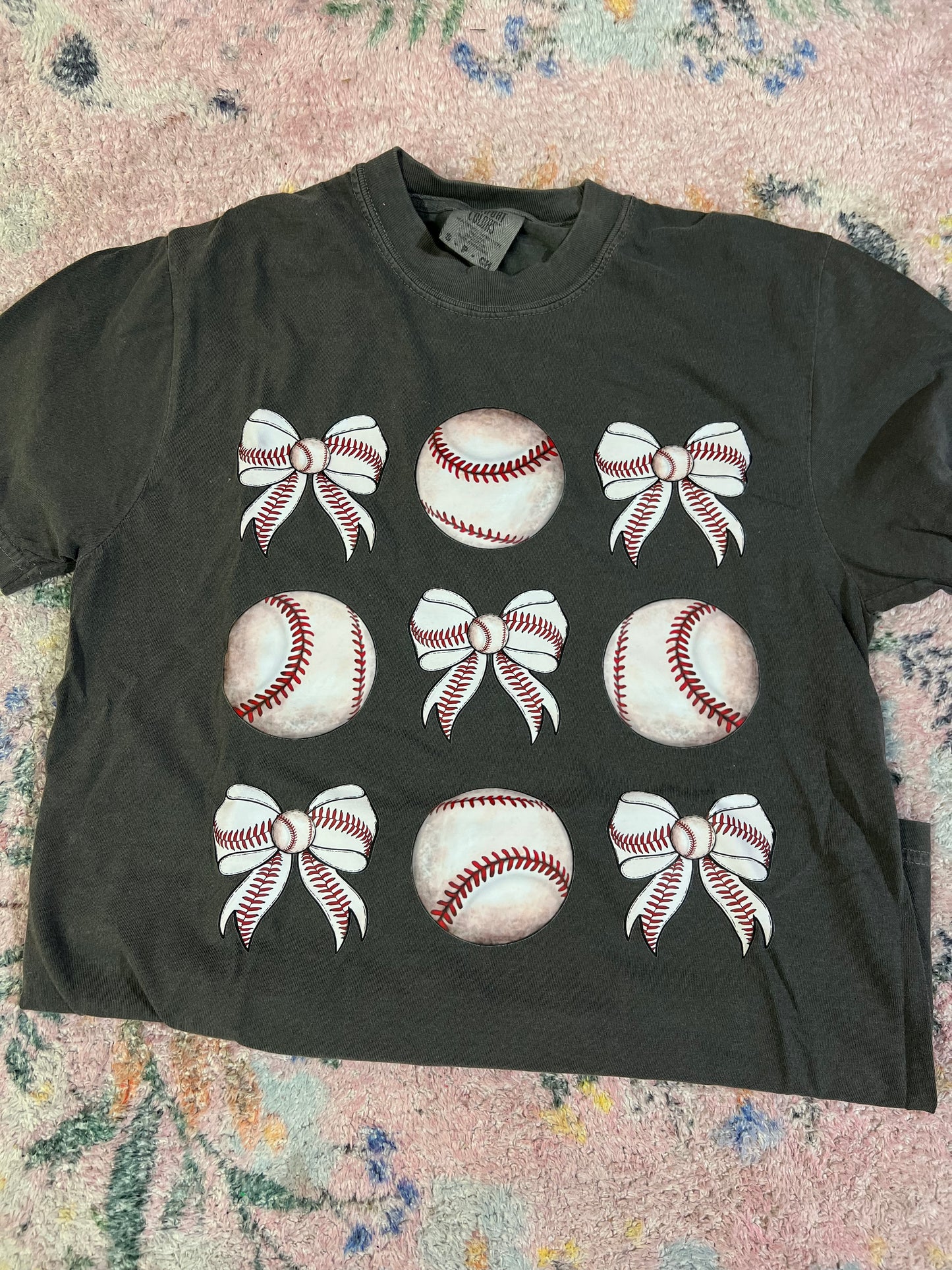 Baseball and bows T shirt | s | READY TO SHIP