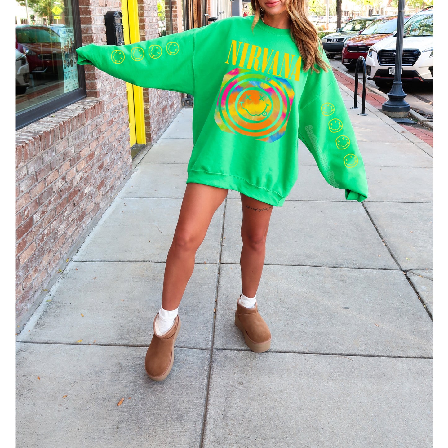 Nirv@na Smiley Sleeve Sweatshirt