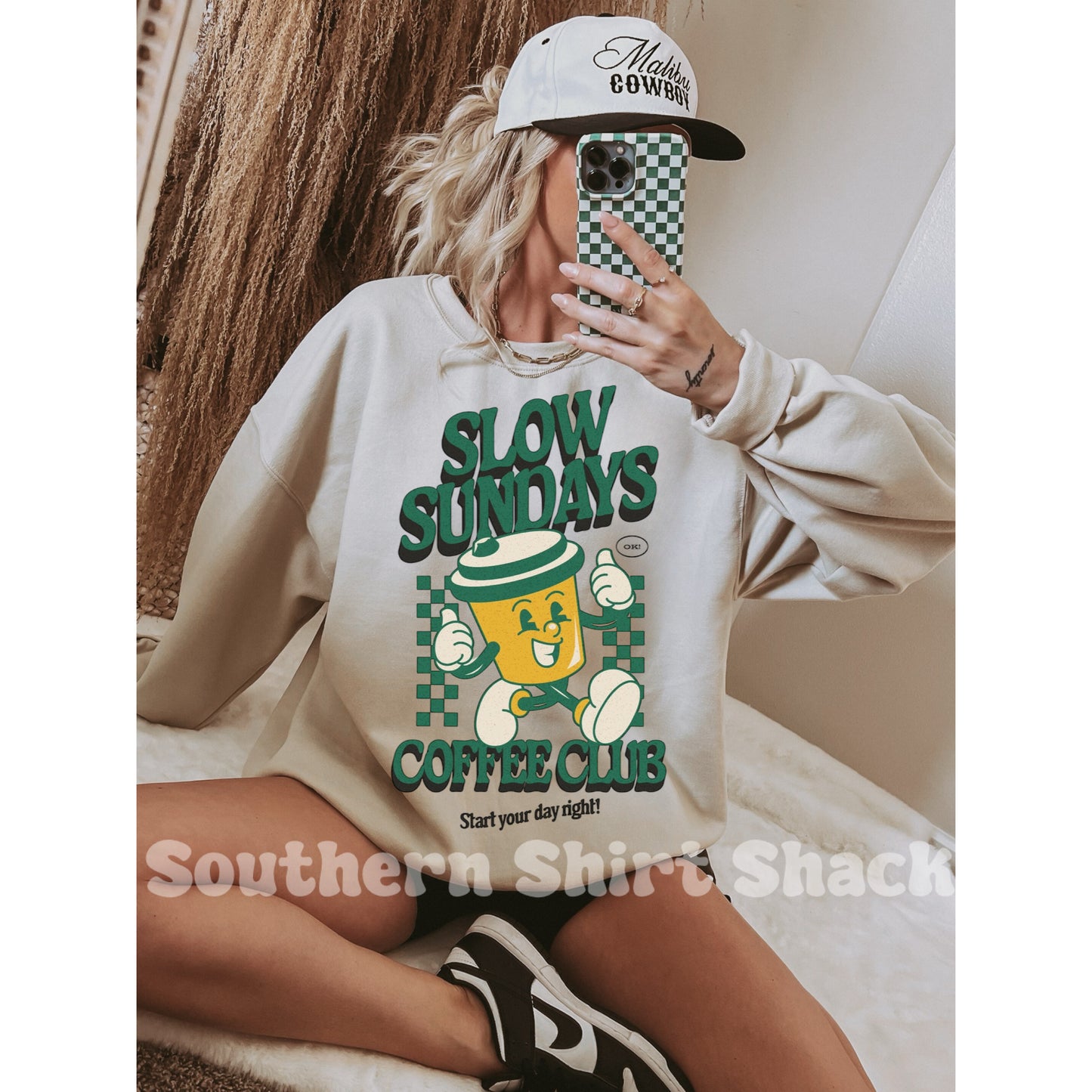 Slow Sundays Coffee Club Sweatshirt | Sand