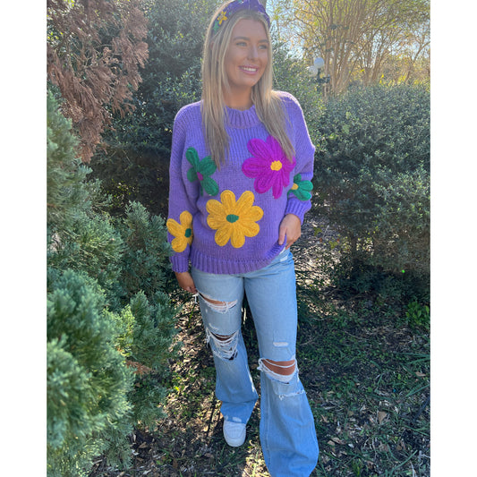 Groovy Mardi Gras Sweater | Ready to Ship