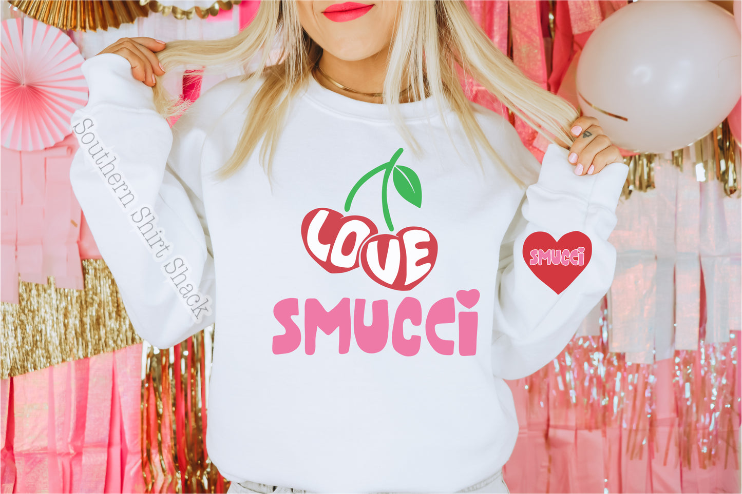 Smucci Cherry Love | Sweatshirt with sleeve detail