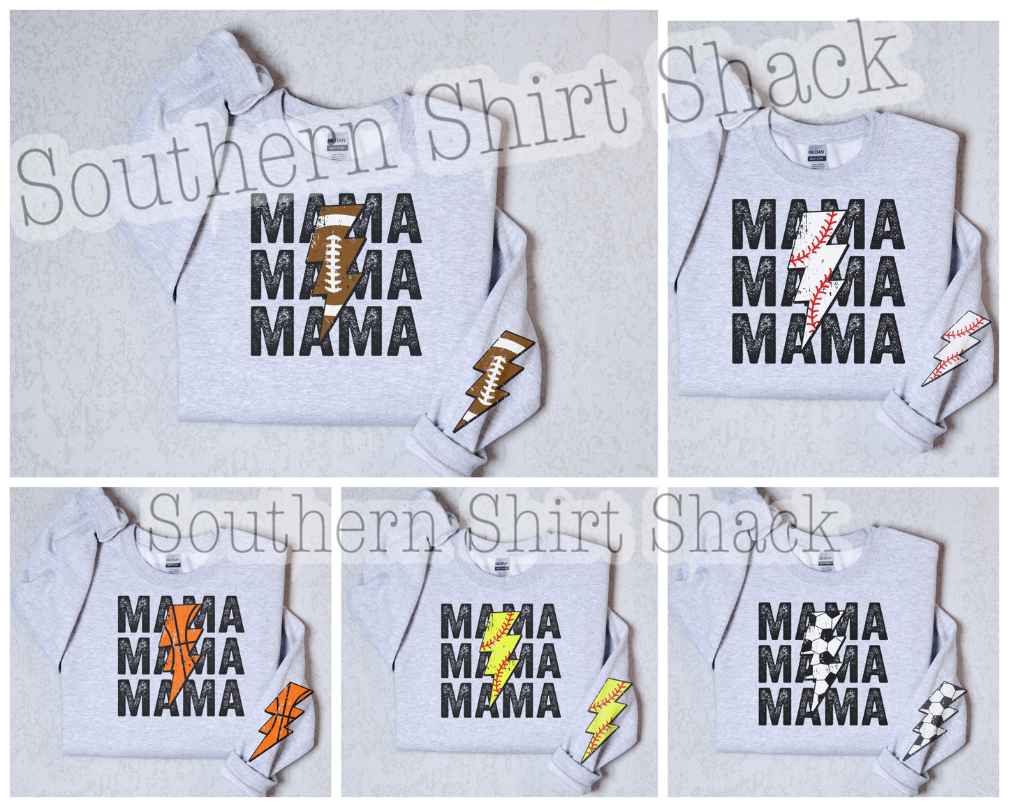 Sports Mama Lightning Bolt Sweatshirt with sleeve detail