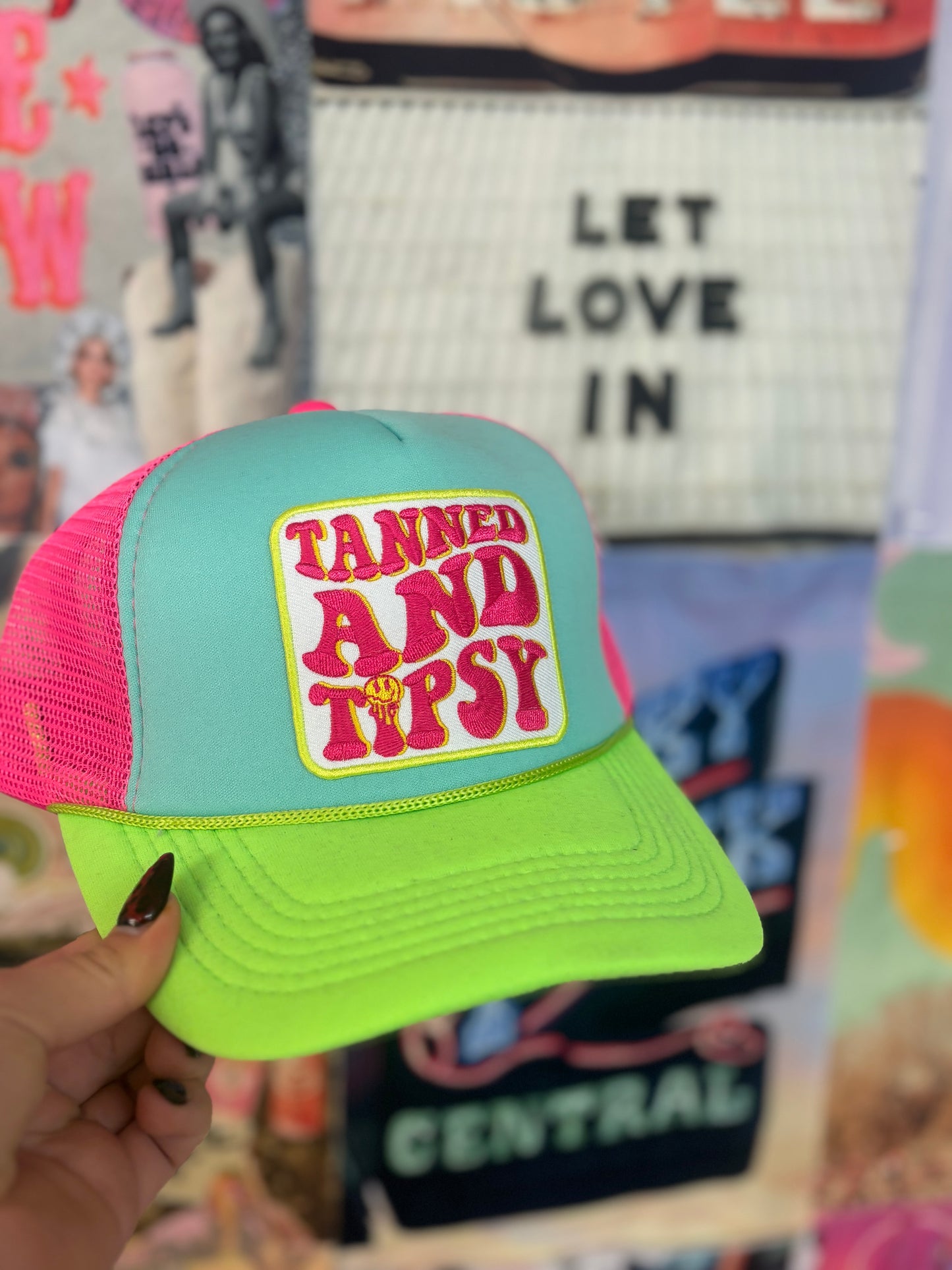 Tanned and Tipsy Neon Trucker Hat | READY TO SHIP