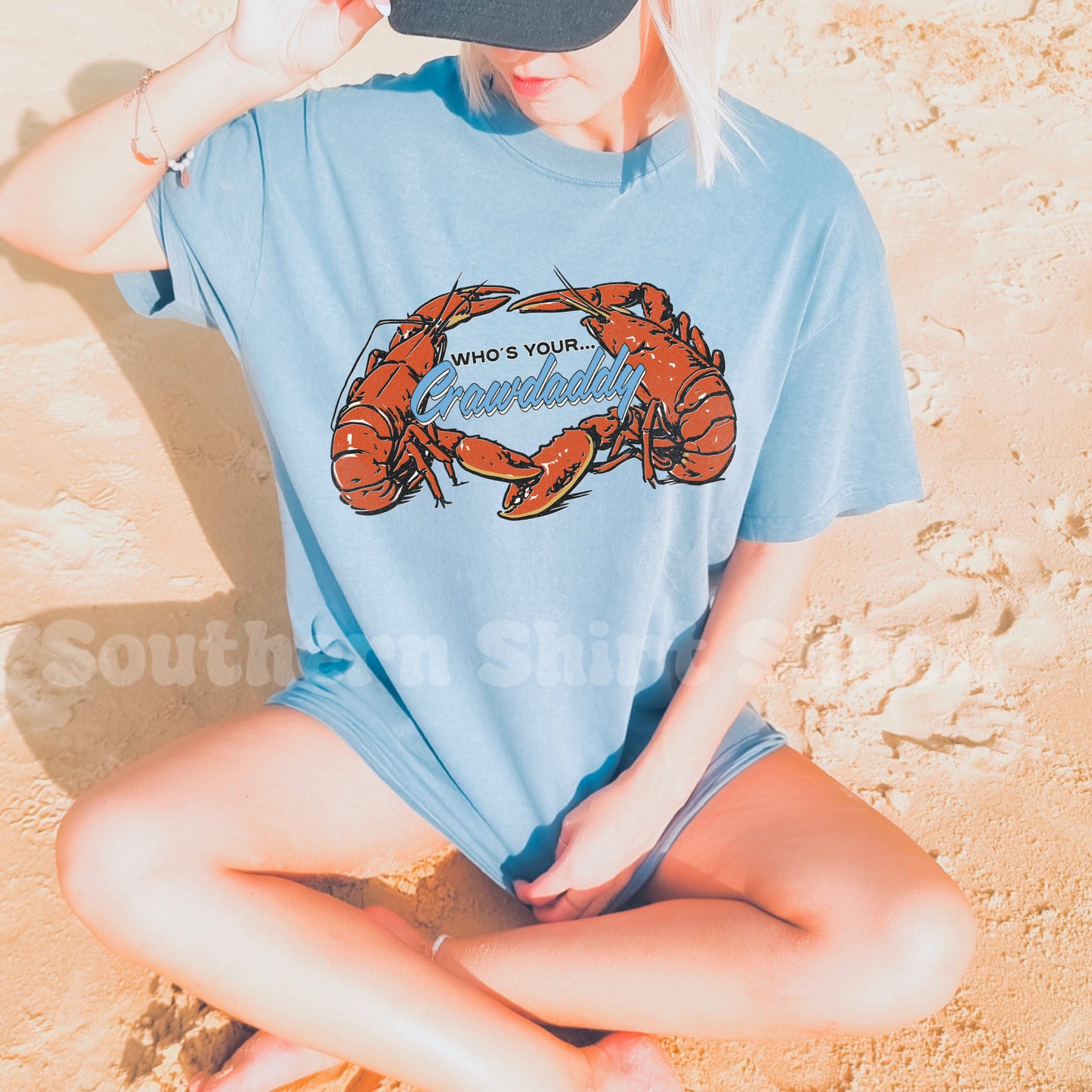 Who’s Your Crawdaddy | Washed Denim Comfort Colors tee