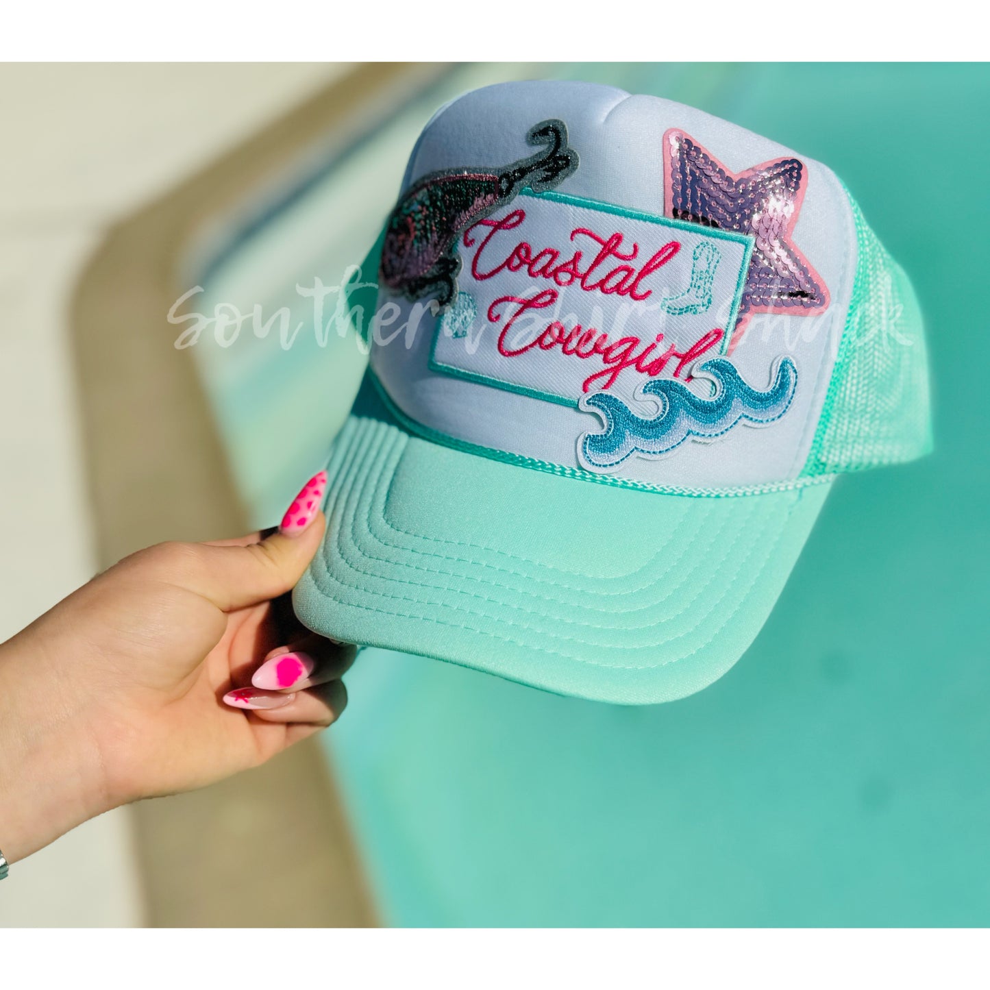 Coastal Cowgirl Multi Patch Trucker Hat