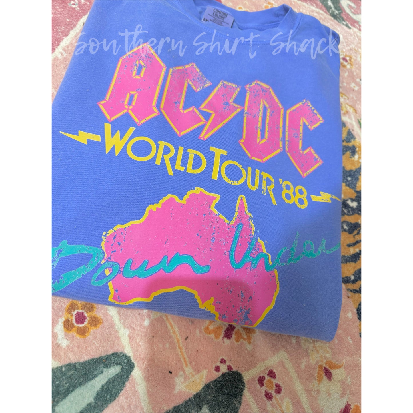 AC/DC Comfort Colors tee | Flo blue