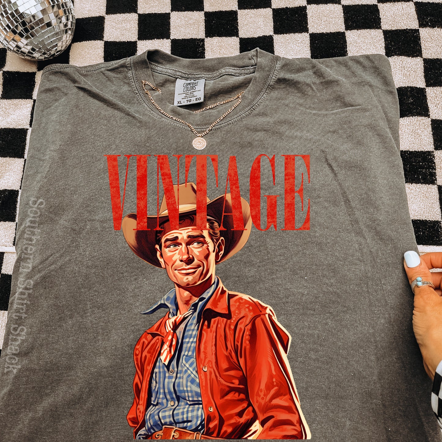 Vintage Cowboy | Pepper Comfort Colors tee