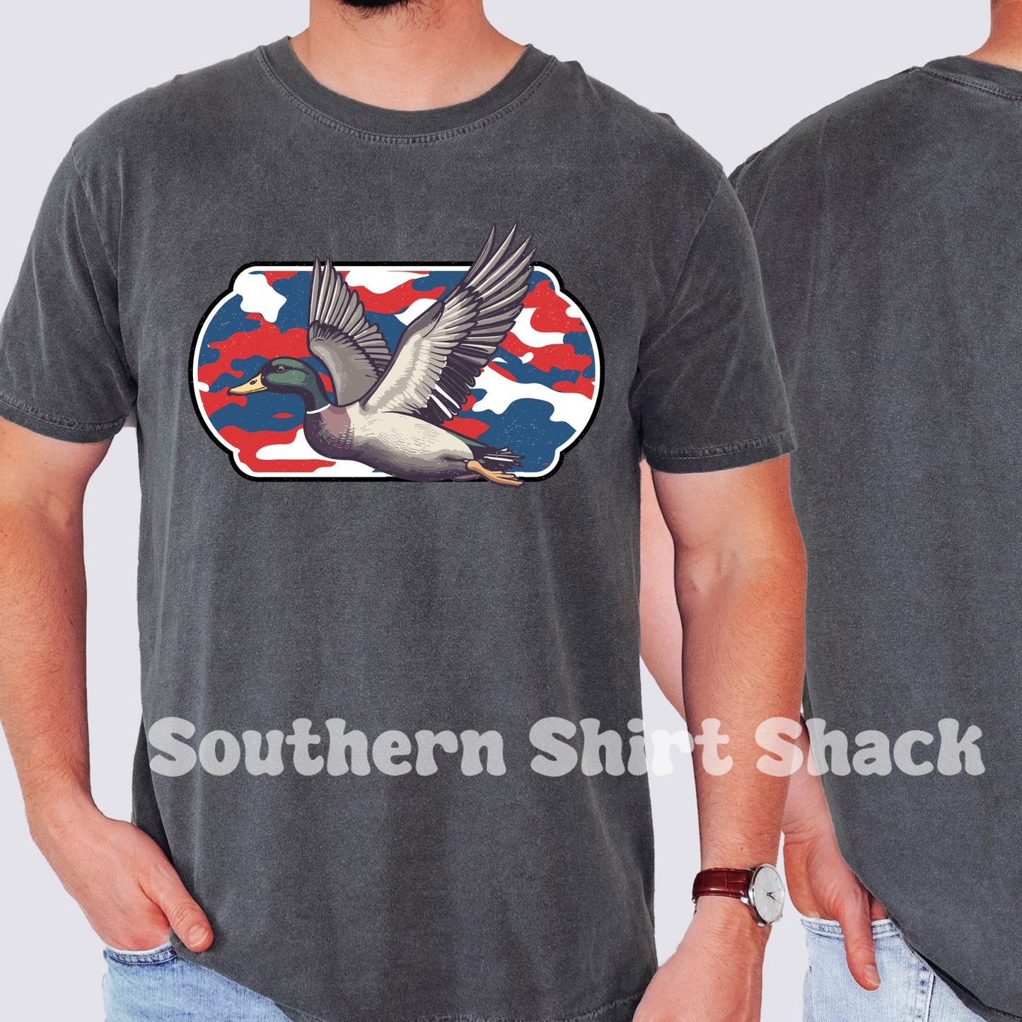 Patriotic Camo Mallard | Pepper Comfort Colors Tee