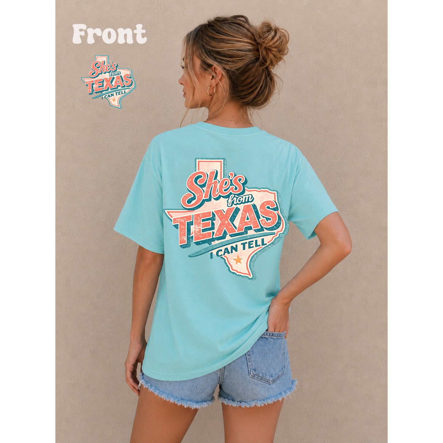She’s From Texas Comfort Colors Tee Chalky Mint