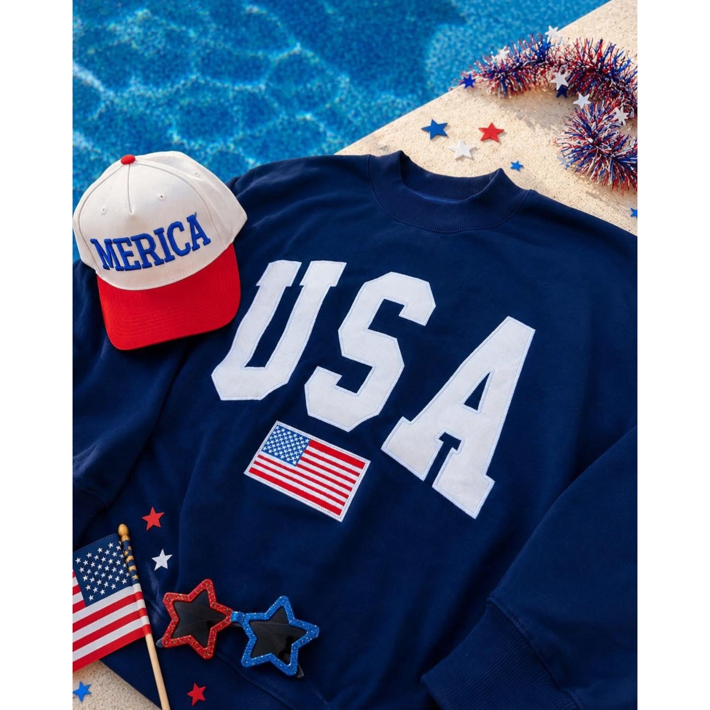 USA Navy Mock Neck Sweatshirt