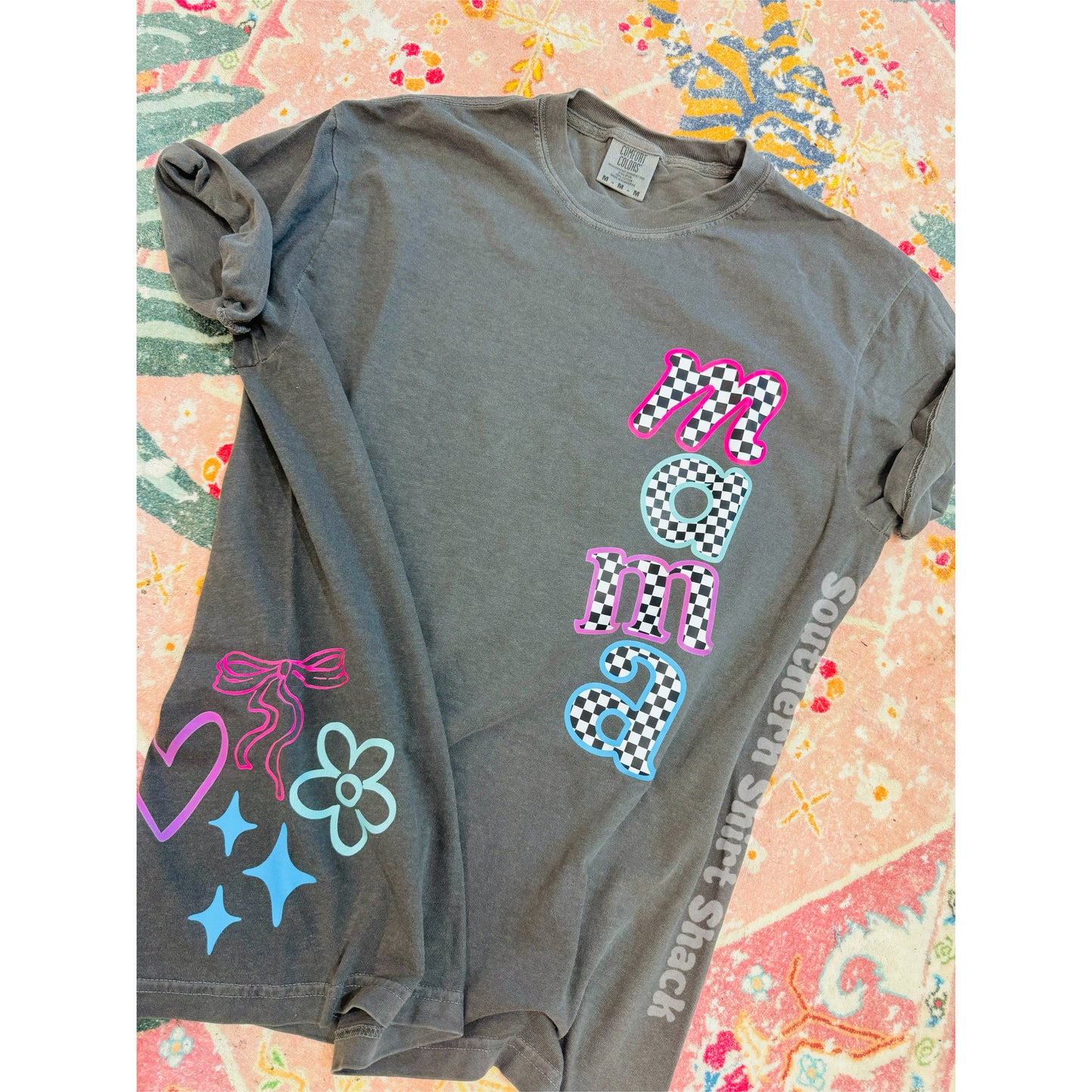Checkered Mama Doodles | Pepper Comfort Colors Tee