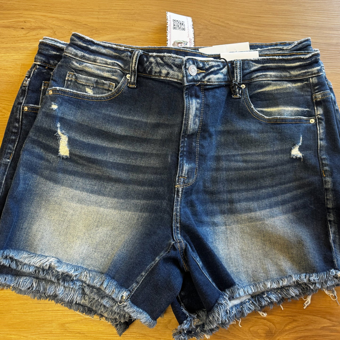 PLUS SIZE DARK DENIM SHORTS SALE | READY TO SHIP |