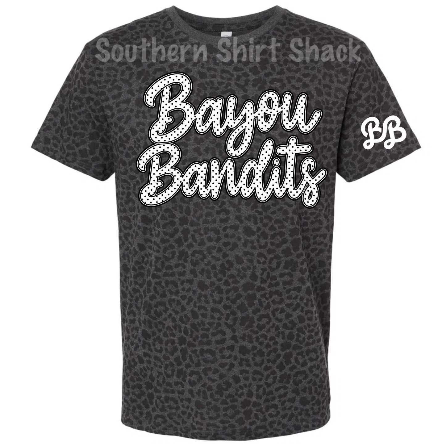 Polka Dot Bayou Bandits Leopard Tee