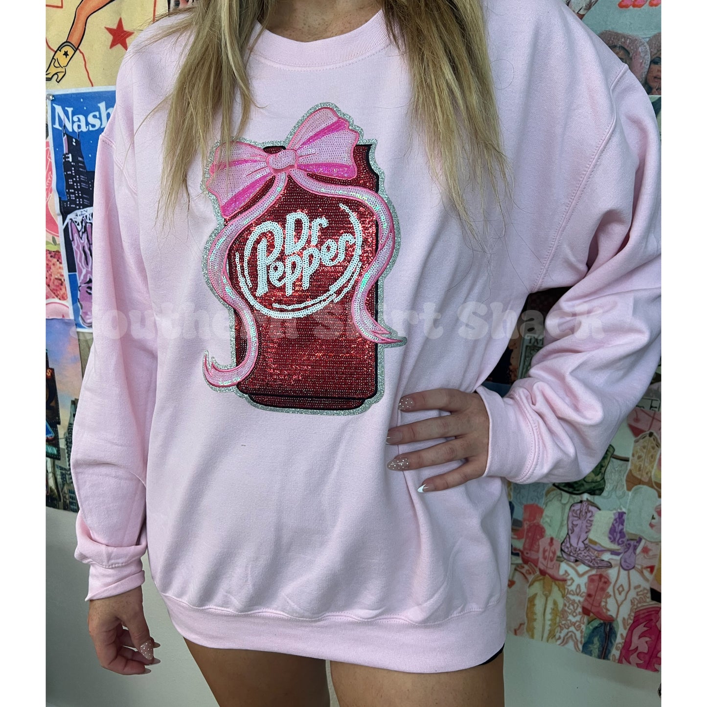 Dr.P Sequin Patch Light Pink Sweatshirt