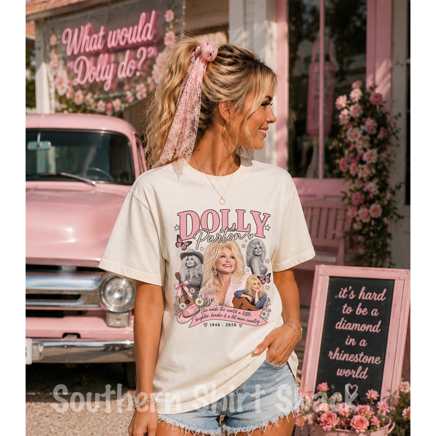 Dolly- She made the world a little brighter Comfort Colors tee | Ivory