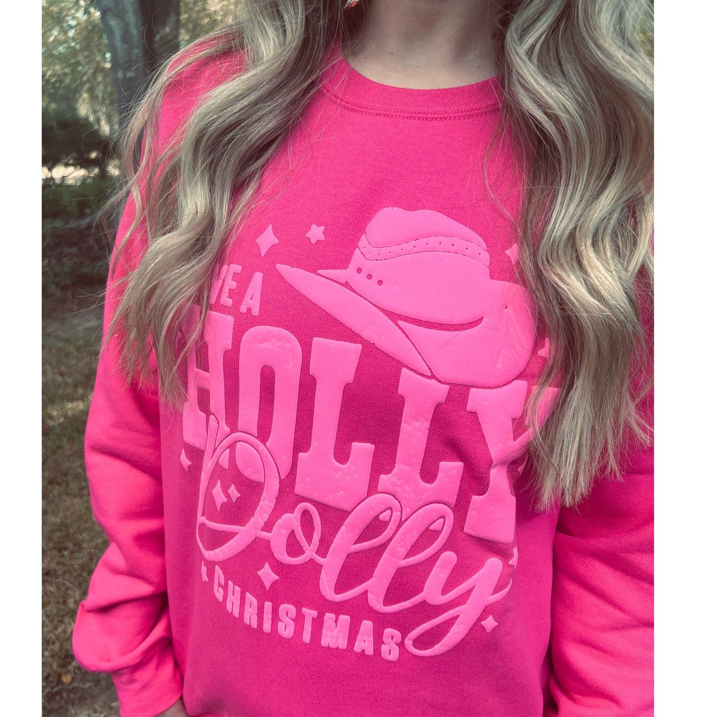 Holly Dolly Christmas ~ puff print~ Sweatshirt