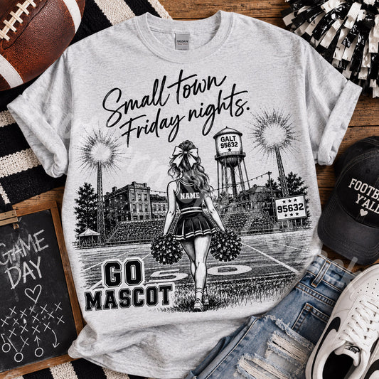 MARK DOWN MONDAY | CUSTOM SMALL TOWN FRIDAY NIGHTS CHEERLEADER | READ ITEM DESCRIPTION | Gildan Dryblend | YOUTH XS-ADULT