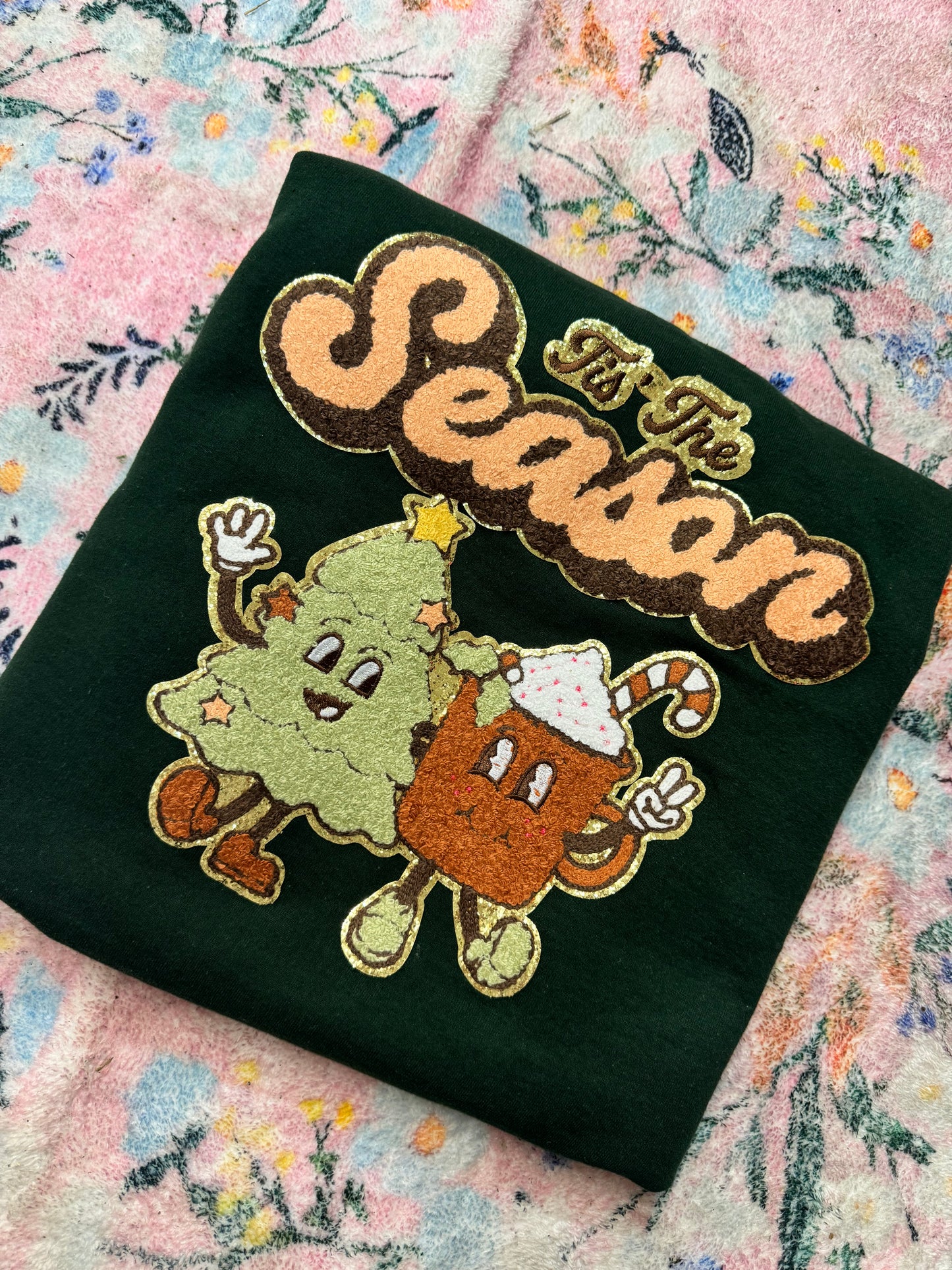 Tis the season chenille patch sweatshirt | READY TO SHIP