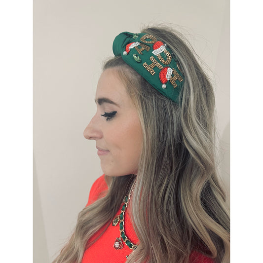 HoHoho Beaded Christmas Headband