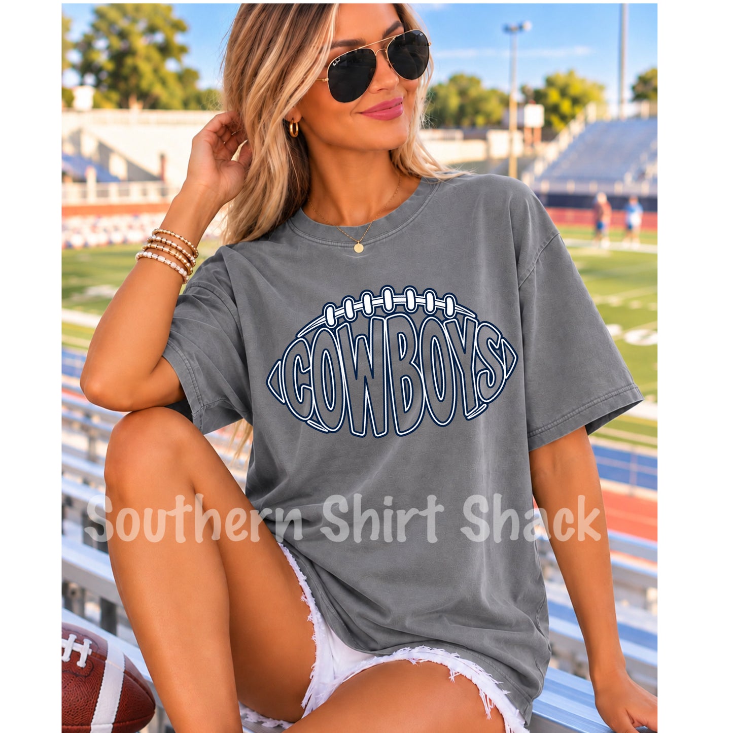 Cowboys Football | Gray Comfort Colors tee