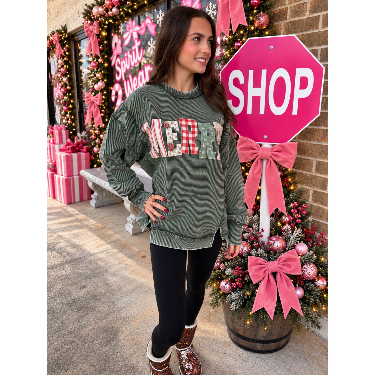 Merry Corded Sweater | Olive