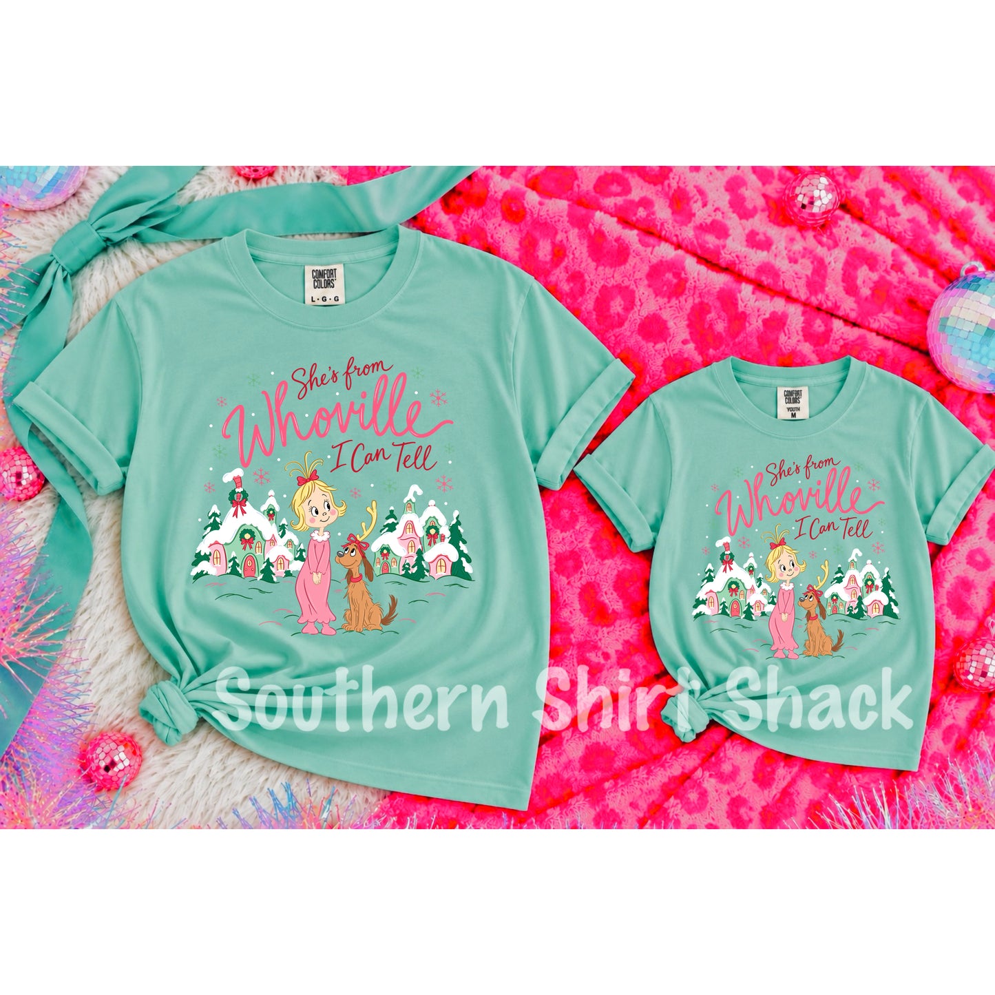 She’s from wh0ville I can tell | Chalky Mint Comfort Colors Youth & Adult tee