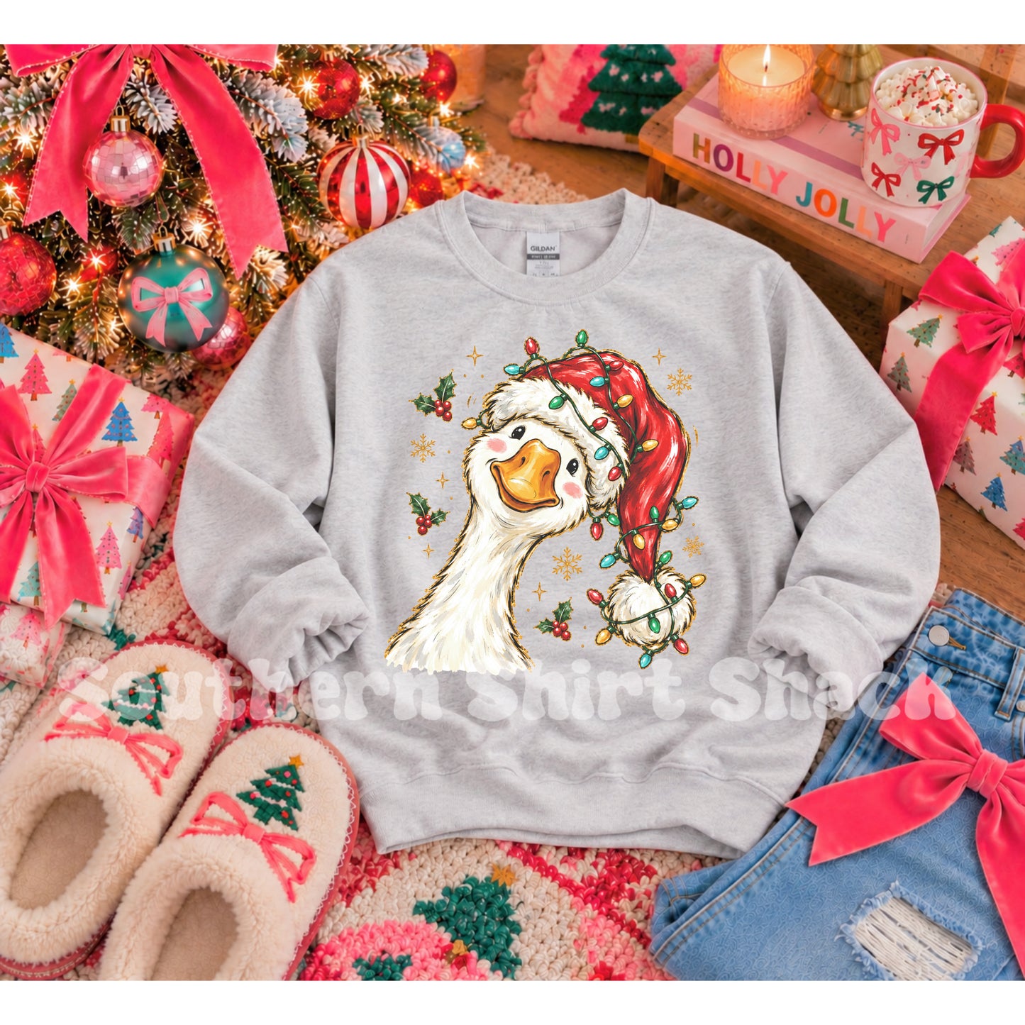 Festive Goose Ash Gray Sweatshirt
