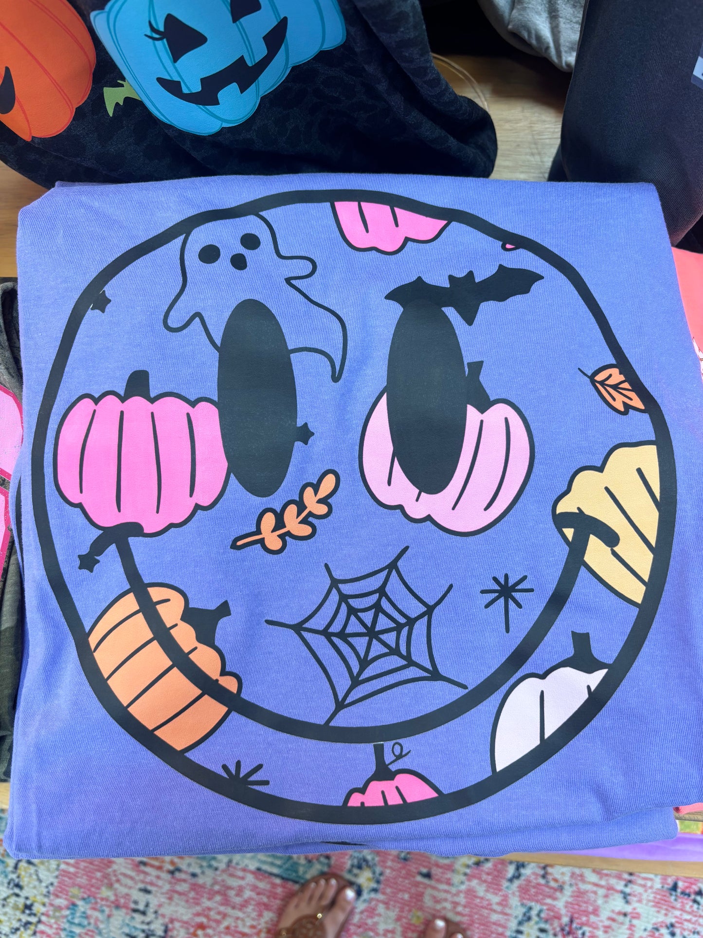 Halloween Smiley Purple Tee SALE | READY TO SHIP | NO COUPON CODES ALLOWED