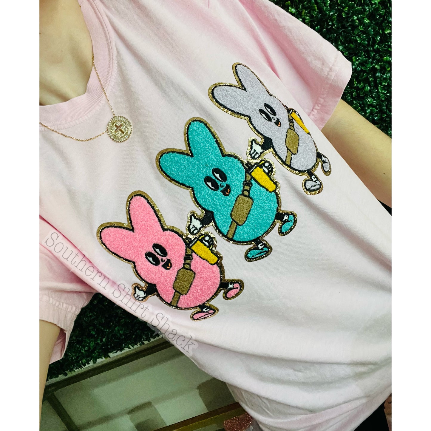 Boujee Peeps Chenille Patch | Comfort Colors T-Shirt