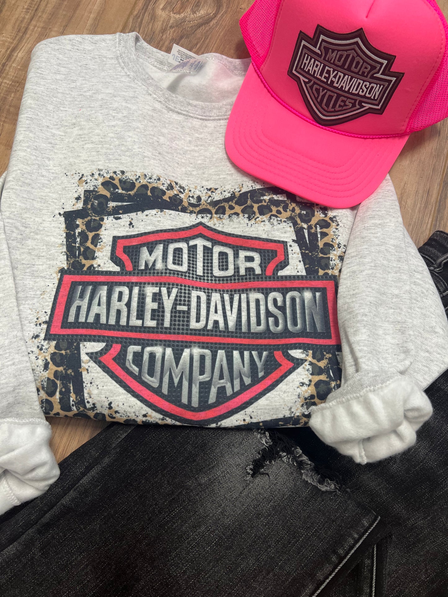 Pink Leopard Harley Sweatshirt
