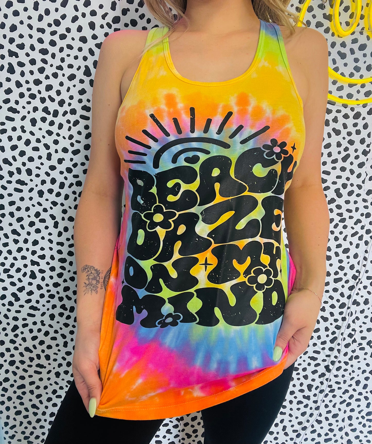 Beach Daze on my Mind | Women’s Tiedye Racerback Tank