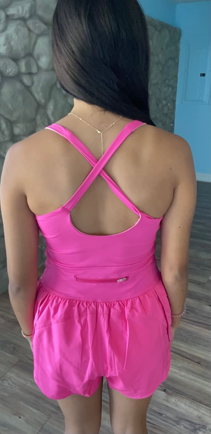 Shoot your Shot | Athletic Romper | Magenta