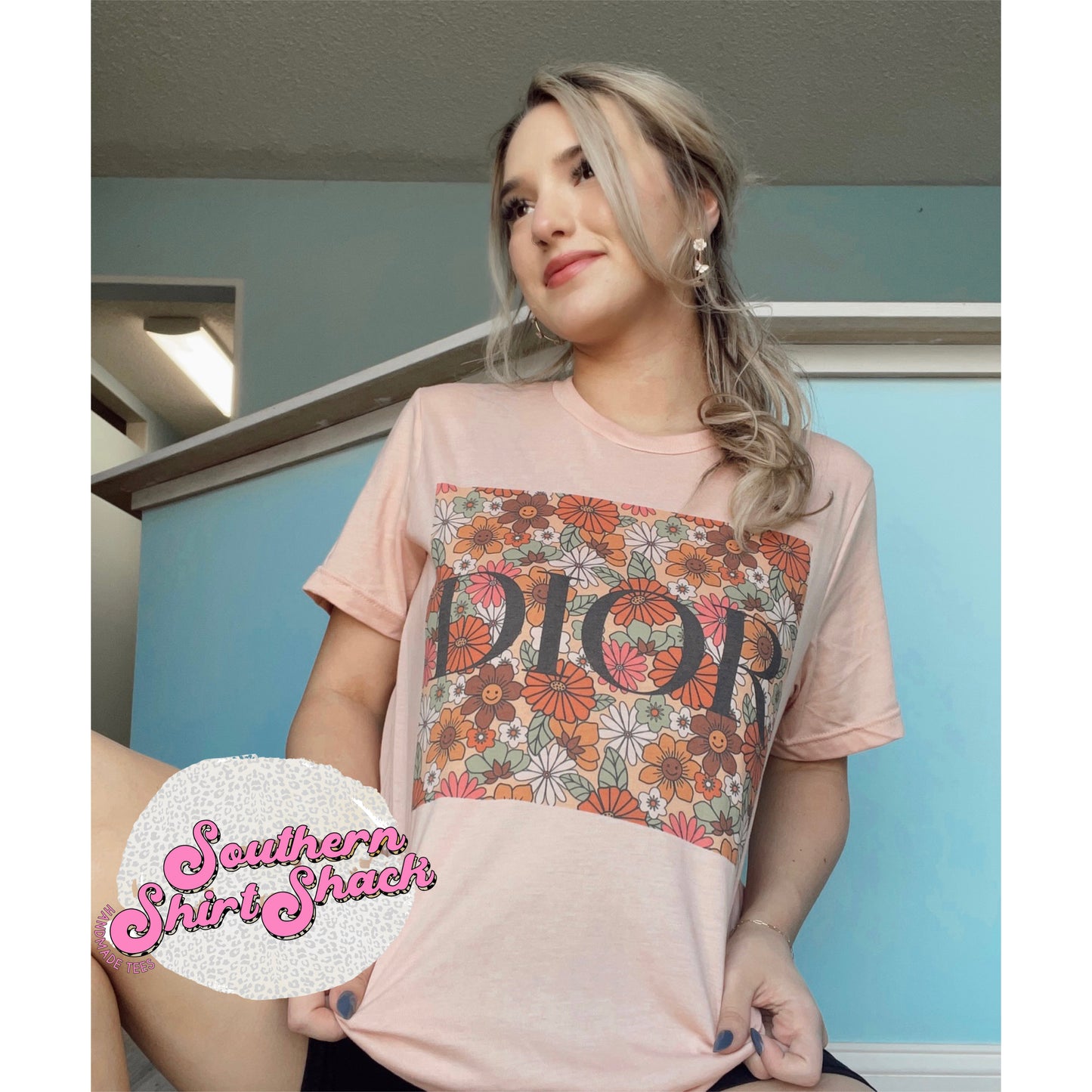 Classy Floral Peach Tee