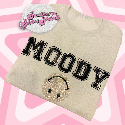 MOODY letter patch smiley crew PRE-ORDER ships within 5-7 weeks