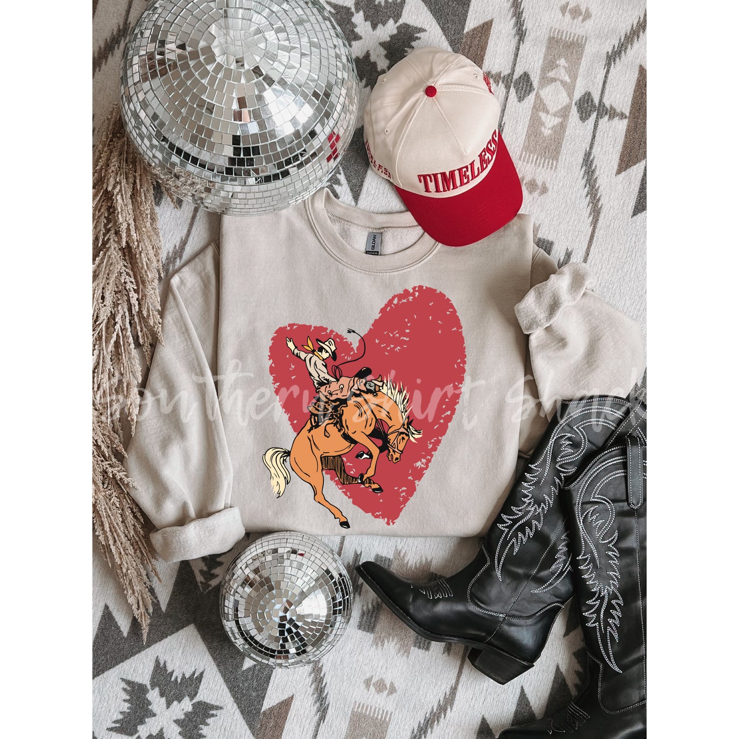 Cowboy Valentine Sweatshirt | Sand