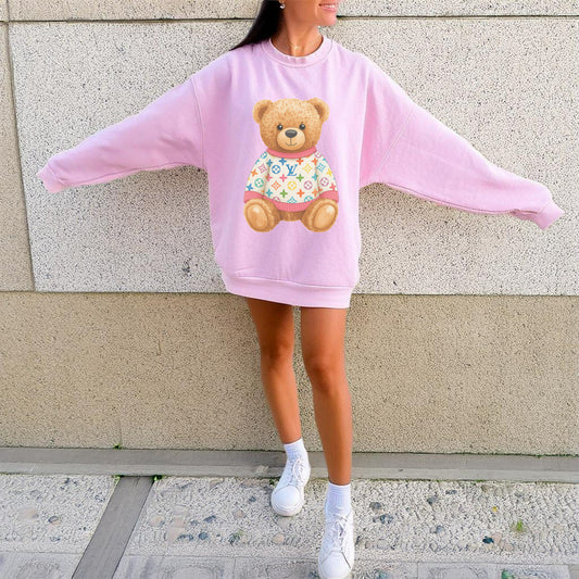 Colorful Boujee Teddy | Light Pink Sweatshirt