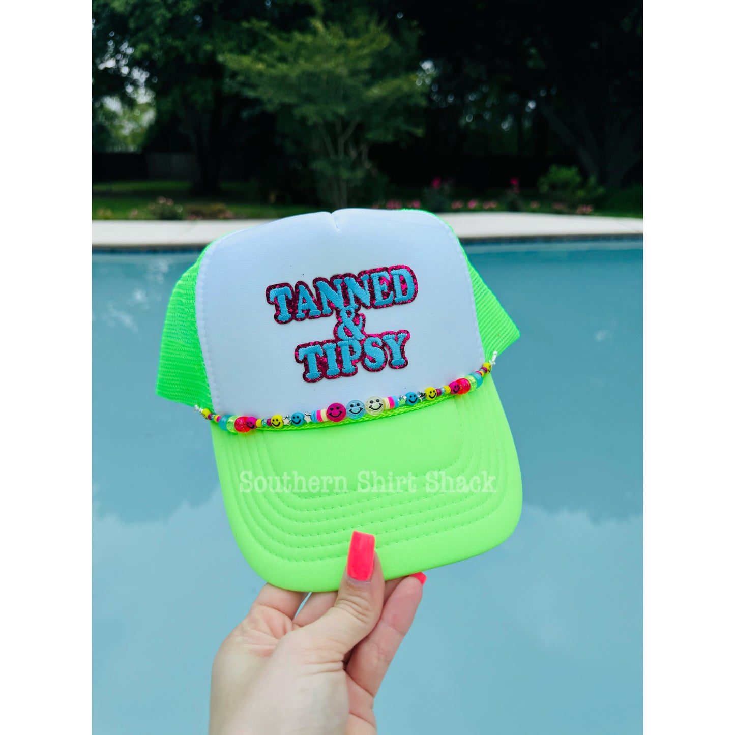 Tanned & Tipsy | trucker hat with hat charm