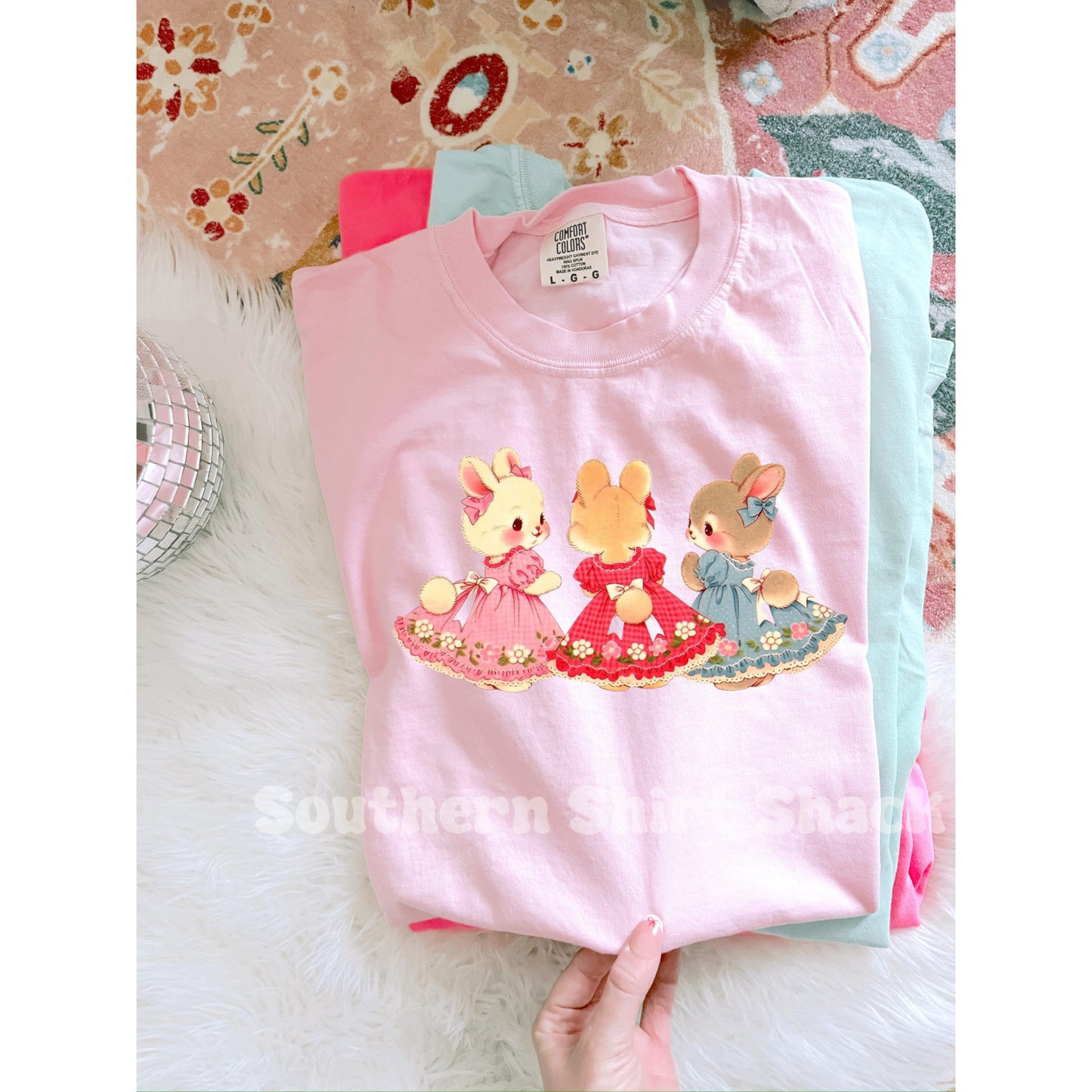 Vintage Bunnies Comfort Colors tee | Blossom