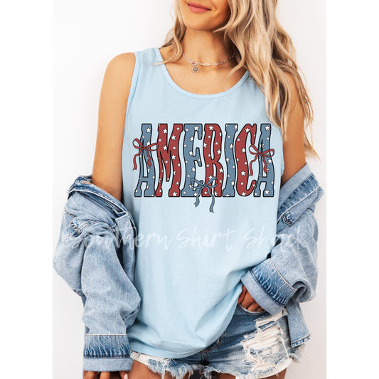 Coquette America Comfort Colors tank | Light Blue