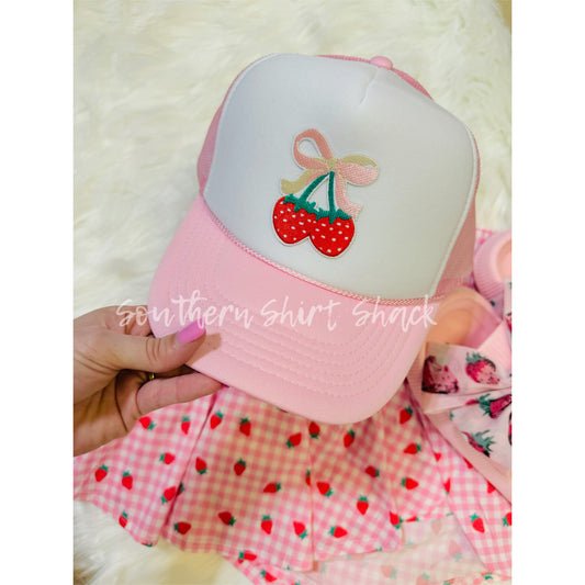 Strawberry Bow trucker hat